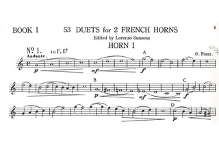 100 Duets for Horn Book 1 by Oscar Franz arr. Sansone - Houghton Horns