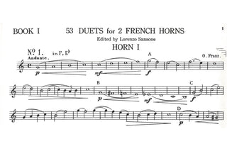 100 Duets for Horn, Book 1 by Oscar Franz, arr. Sansone - Houghton Horns