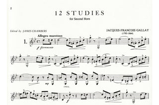 12 Studies for 2nd Horn, Opus 57 by Jacques - Francois Gallay, ed. Chambers - Houghton Horns