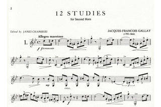 12 Studies for 2nd Horn Opus 57 by Jacques-Francois Gallay ed. Chambers