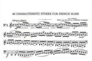 40 Characteristic Etudes for Horn by Henri A.L. Kling - Houghton Horns