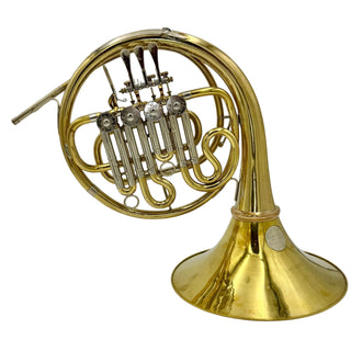Alexander Model 90 - Bb Single Horn with F Extension/Stopping Valve - Yellow Brass - Lacquered Finish - Detachable Bell - Serial #: 4191 (Pre-Owned)