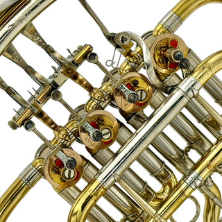 Alexander Model 90 - Bb Single Horn with F Extension/Stopping Valve - Yellow Brass - Lacquered Finish - Detachable Bell - Serial #: 4191 (Pre-Owned)
