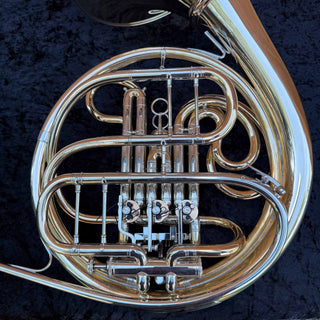 Dürk LD Clevenger with Hand-Hammered Bell - F/Bb Double French Horn - Gold Brass - Detachable Bell - Unlacquered Finish