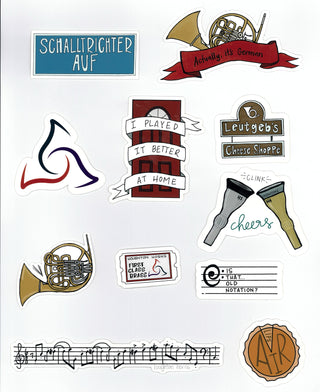 French Horn Sticker Pack