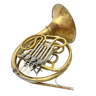 Hans Hoyer G10 with Engelbert Schmid Bell Flare with Garland - F/Bb Double Horn - Yellow Brass - Detachable Bell - Unlacquered Finish - Serial #: 429620 (Pre-Owned)