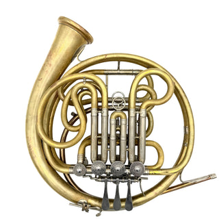 Hans Hoyer G10 with Engelbert Schmid Bell Flare with Garland - F/Bb Double Horn - Yellow Brass - Detachable Bell - Unlacquered Finish - Serial #: 429620 (Pre-Owned)