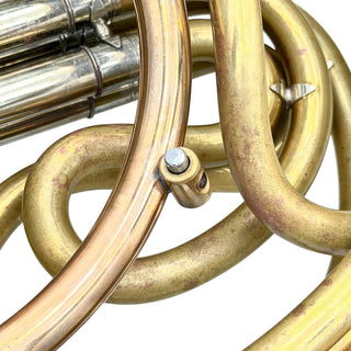 Hans Hoyer G10 with Engelbert Schmid Bell Flare with Garland - F/Bb Double Horn - Yellow Brass - Detachable Bell - Unlacquered Finish - Serial #: 429620 (Pre-Owned)