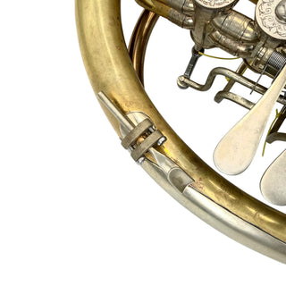 Hans Hoyer G10 with Engelbert Schmid Bell Flare with Garland - F/Bb Double Horn - Yellow Brass - Detachable Bell - Unlacquered Finish - Serial #: 429620 (Pre-Owned)