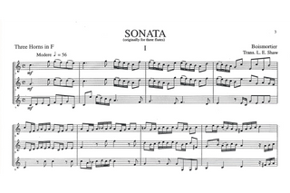 Sonata for Three Horns by Boismortier trans. Lowell E. Shaw