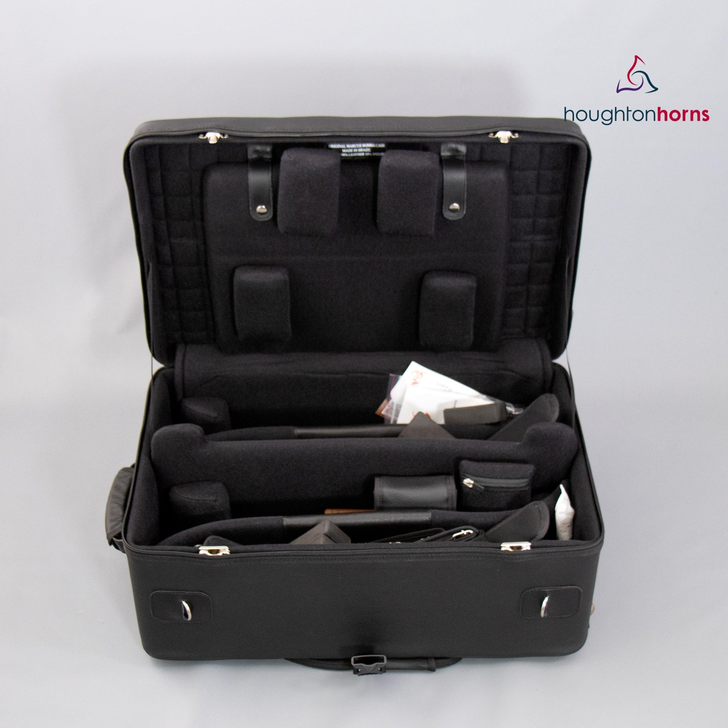 Marcus Bonna トランペットケース 本革ブラック Special Order - Marcus Bonna MB - Case for 4 Rotary Trumpets