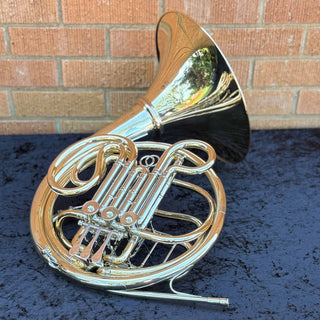 Dürk LD Clevenger with Hand - Hammered Bell - F/Bb Double French Horn - Gold Brass - Detachable Bell - Unlacquered Finish - Houghton Horns