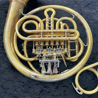 Engelbert Schmid F Vienna Horn - Yellow Brass - Detachable Bell - Unlacquered Finish - Serial : 14143 (Pre - Owned) - Houghton Horns