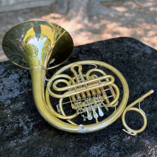 Engelbert Schmid F Vienna Horn - Yellow Brass - Detachable Bell - Unlacquered Finish - Serial : 14144 (Pre - Owned) - Houghton Horns