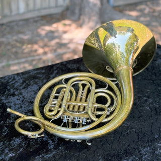 Engelbert Schmid F Vienna Horn - Yellow Brass - Detachable Bell - Unlacquered Finish - Serial : 14144 (Pre - Owned) - Houghton Horns