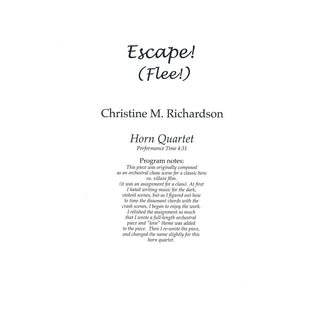 Escape! Flee! for Horn Quartet by Christine M. Richardson - Houghton Horns