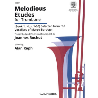 Melodious Etudes for Trombone, Book 1: Nos. 1 - 60, Selected From The Vocalises Of Giovanni Marco Bordogni, arr. Joannes Rochut - Houghton Horns