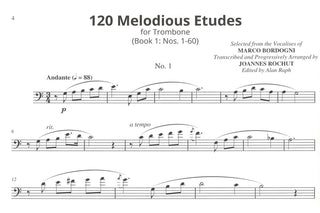 Melodious Etudes for Trombone, Book 1: Nos. 1 - 60, Selected From The Vocalises Of Giovanni Marco Bordogni, arr. Joannes Rochut - Houghton Horns