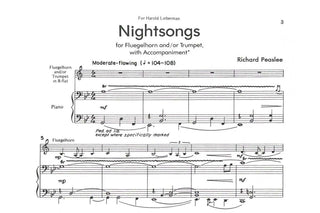 Nightsongs for Flugelhorn and/or Trumpet and Piano by Richard Peaslee