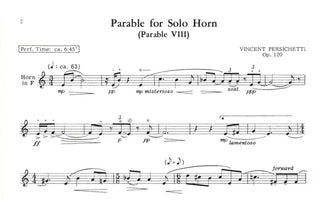 Parable for Solo Horn Opus 120 (Parable VIIIi) by Vincent Persichetti - Houghton Horns
