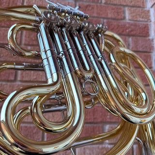 Paxman 27M - F/Bb Double French Horn - Yellow Brass - Detachable Bell - Lacquered Finish - Serial : 62000 (Pre - Owned) - Houghton Horns