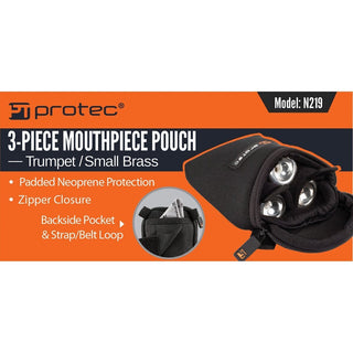 Protec - 3 Mouthpiece Pouch for Trumpet - Black - Houghton Horns