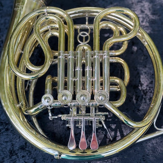 Ricco Kühn W 293 - F/Bb Double French Horn - Yellow Brass - Detachable Bell - Unlacquered Finish - Houghton Horns