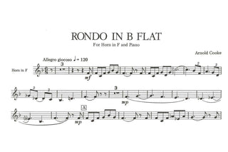 Rondo in B - Flat Major for French Horn and Piano by Arnold Cooke - Edition Schott - Houghton Horns
