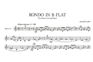 Rondo in B-Flat Major for French Horn and Piano by Arnold Cooke - Edition Schott