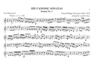 Six Canonic Sonatas for Two Horns by Telemann arr. Lowell Shaw - Houghton Horns