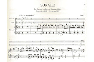 Sonata in F Major for Piano and Horn (or Violoncello) Op. 17 by Beethoven - Henle Music Folios - Houghton Horns