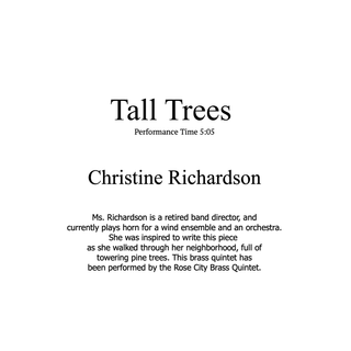 Tall Trees for Brass Quintet by Christine Richardson - Houghton Horns