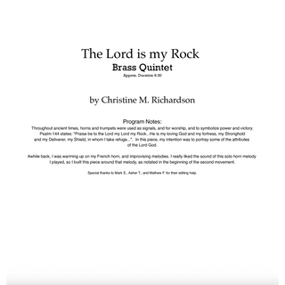 The Lord is My Rock for Brass Quintet by Christine Richardson - Houghton Horns