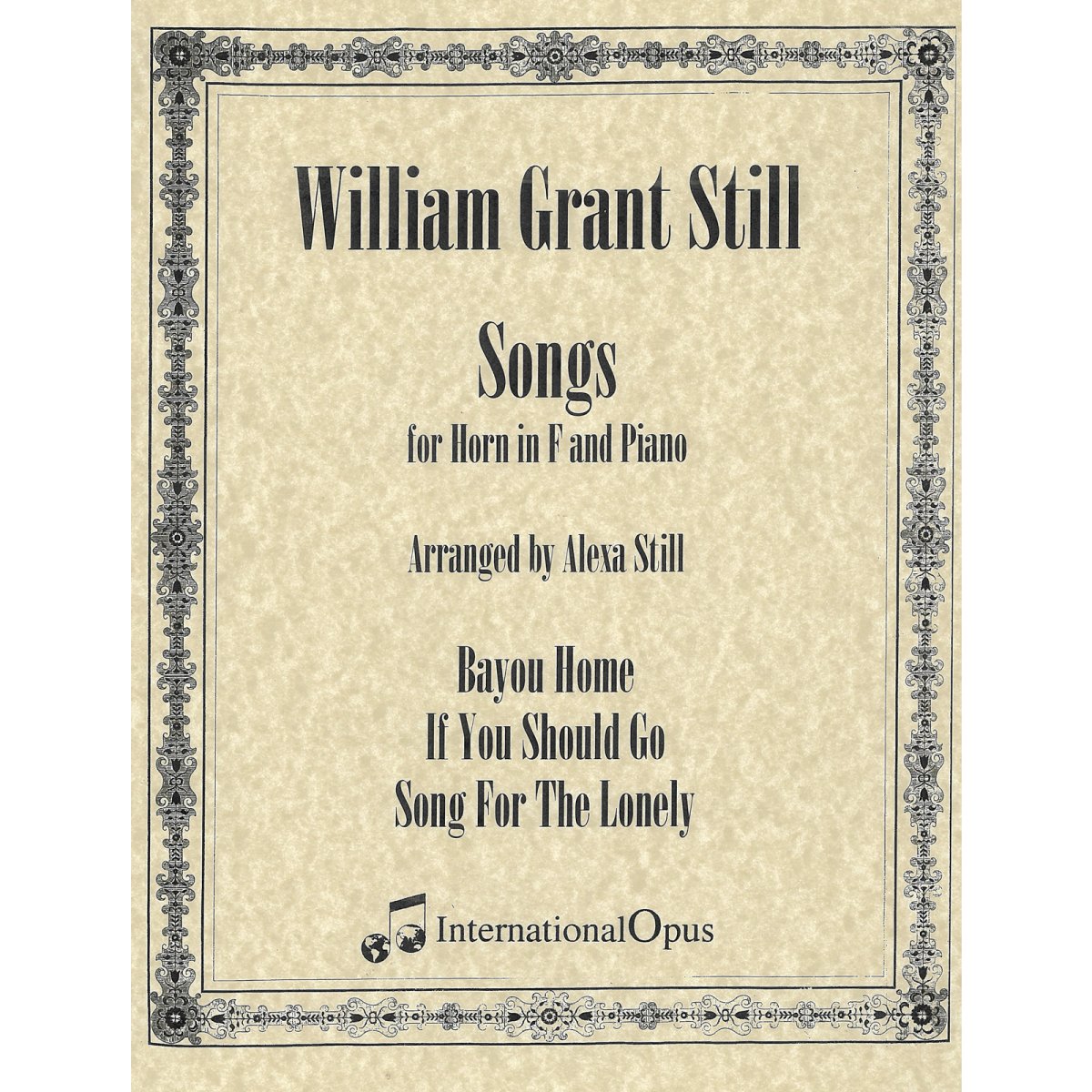 Three Songs for Horn and Piano by William Grant Still – Houghton Horns