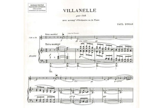 Villanelle by Paul Dukas for French Horn and Piano Editions Durand - Houghton Horns
