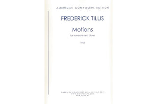 Motions for Solo Trombone by Frederick C Tillis - Houghton Horns