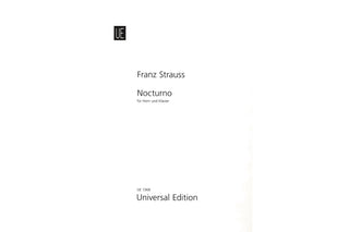 Nocturno Op. 7 by Franz Strauss for Horn and Piano - Houghton Horns